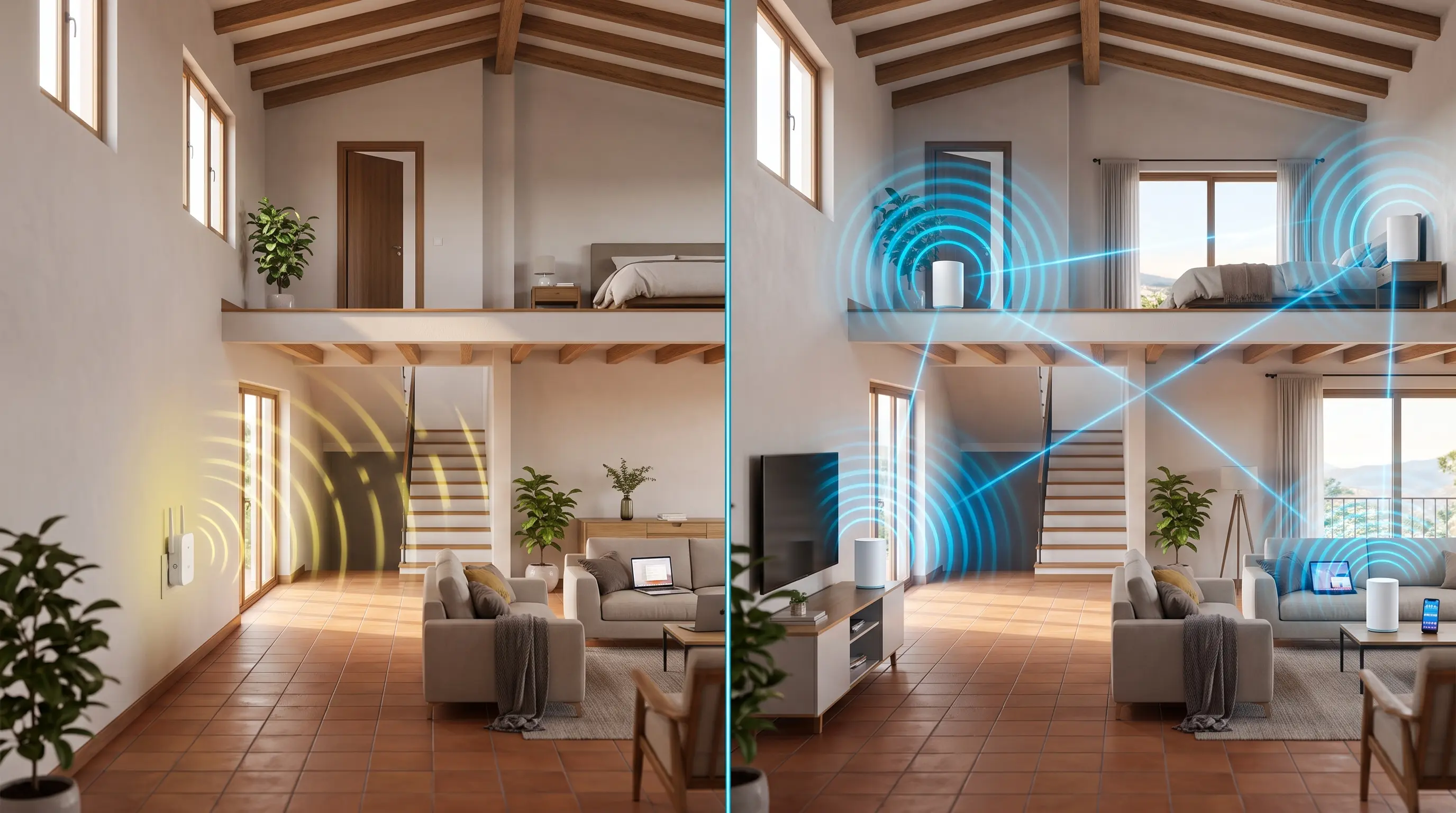 Repetidor WiFi vs Mesh en 2026: diferencias y cuál elegir según tu casa